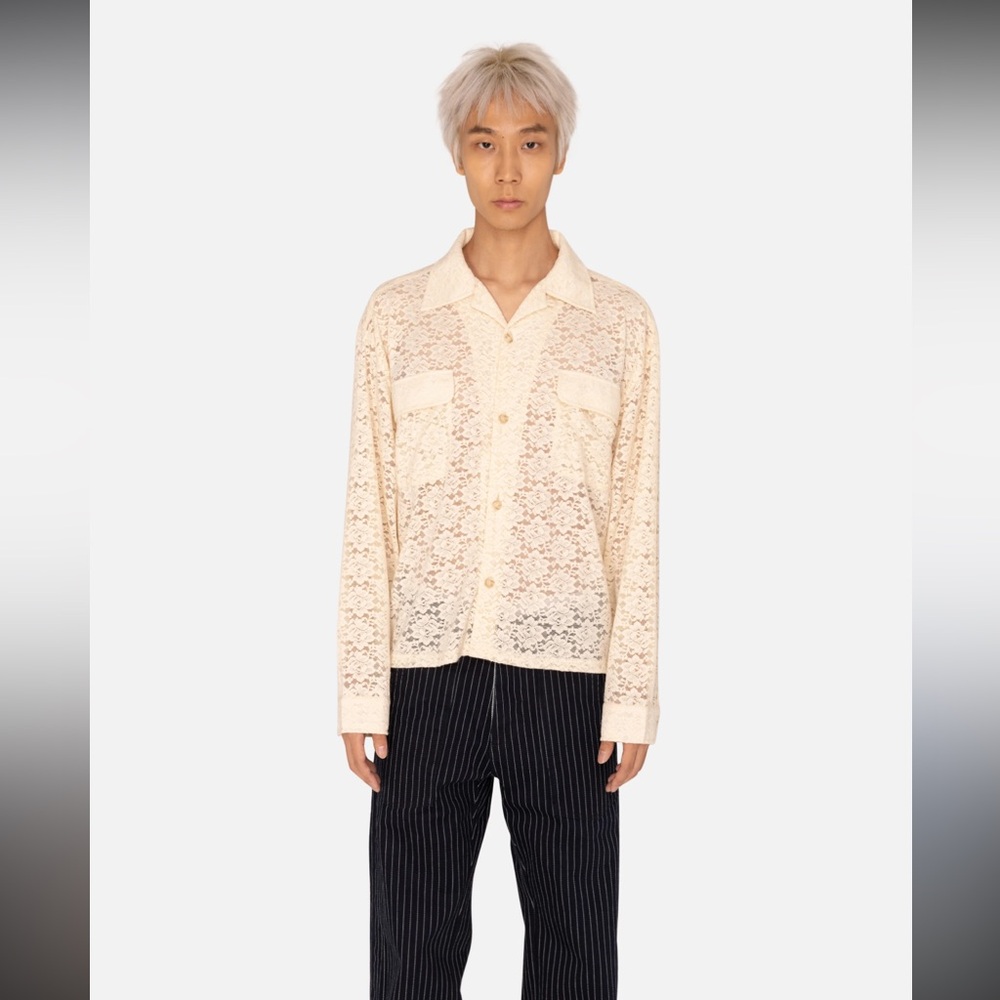 No Maintenance sz s lace button down long sleeve